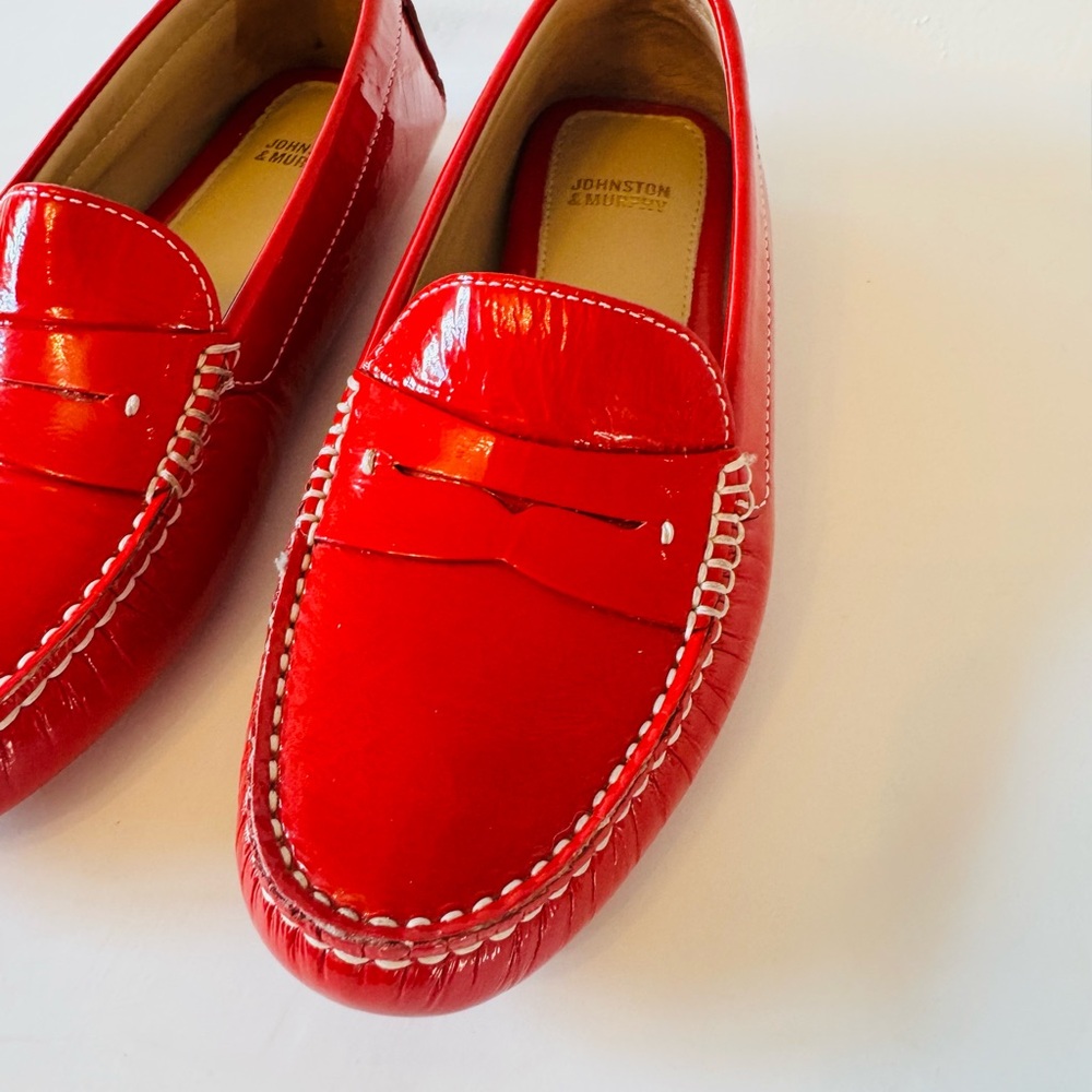 Johnston & Murphy Women’s Red Patent Leather Penny Loafers